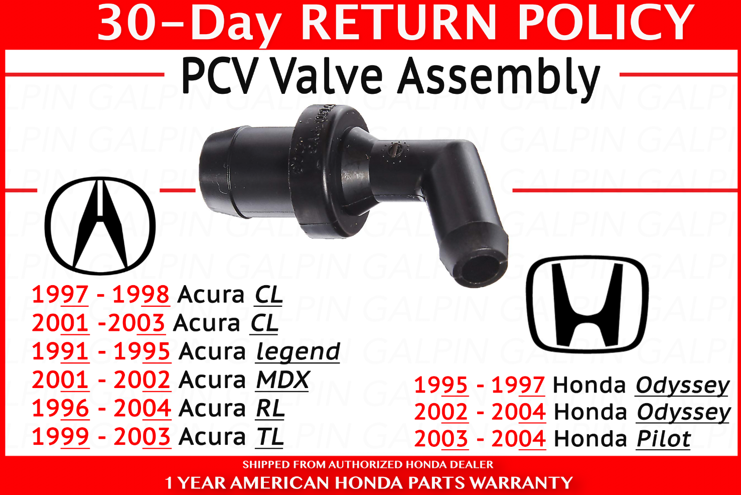 OEM Genuine For Honda PCV Valve W/ Seals JAPAN MADE 17130-59B-003 - Foto 9