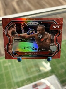 2021 Panini Prizm UFC Red Prizm #151 Kamaru Usman 184/275 SP