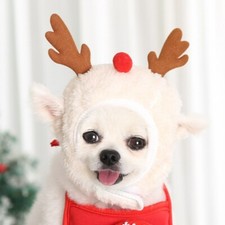 1X Pet Pom Ball Christmas Hat Plush Elk Cap Cute Dog Cat Festival Accessory