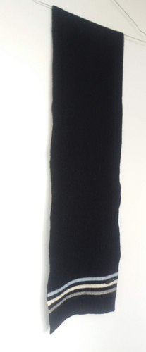 Pierre Cardin wool knit scarf, black, 24x164 cm
