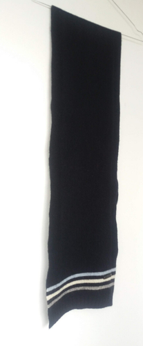 Pierre Cardin wool knit scarf, black, 24x164 cm - Afbeelding 1 van 3