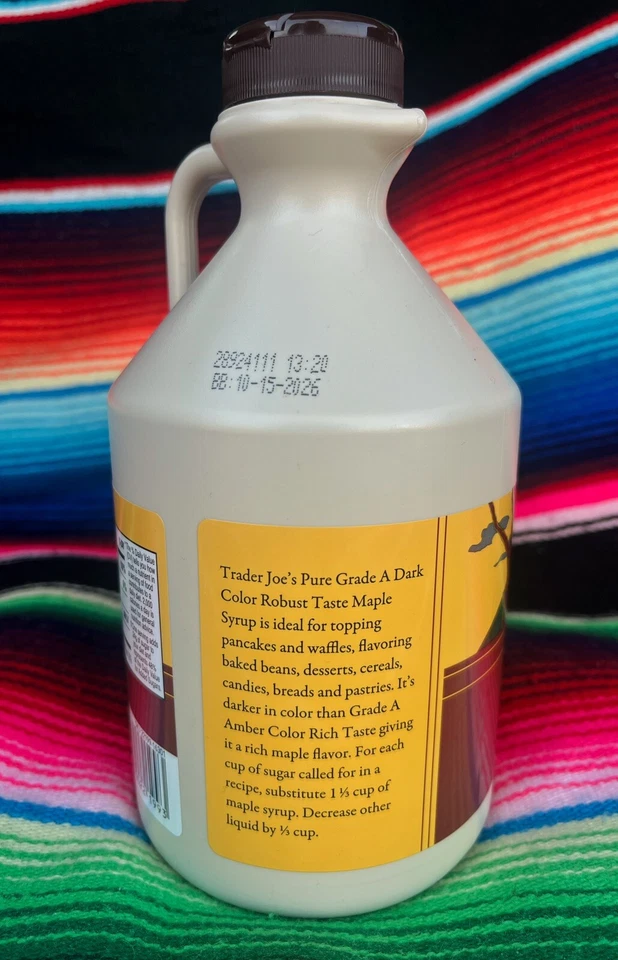 TRADER JOE'S 100% PURE MAPLE SYRUP U.S. GRADE A (4 PACK) 32 FL OZ (1 QT) 946 mL - Image 2 of 3