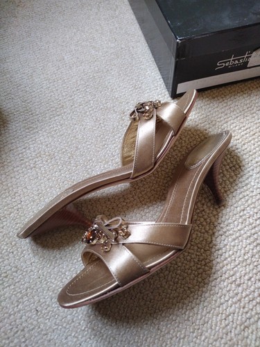 Sebastian Mules Milano Olive/Gold 38.5 Best 5 - Picture 2 of 3