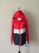NWT COLUMBIA Women's Sz S Sandy Sail Hooded Full Zip Windbreaker Jacket