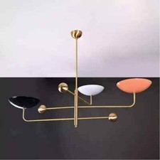 3 Light Pendant Mid Century Modern Raw Brass Sputnik Chandelier light Fixture
