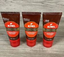 Kiwi shoe Polish brown Cream No Buff Nourish Leather pack of 3