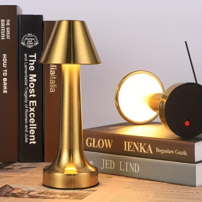 Rechargeable Nordic Modern Table Lamp with Three Colors & Dimming Touch Function