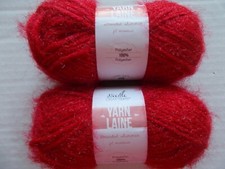 Needle Crafters Stranded Shimmer yarn, Retro red, lot of 2 77 yds ea