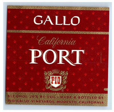 1950's-70's Gallo California Port #3 California Wine Label Original S58E
