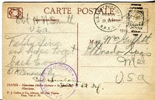 16 Novembre 1918 Armistice Aef USA AMÉRICAIN Armée Bureau de Poste M. P. ' S.795