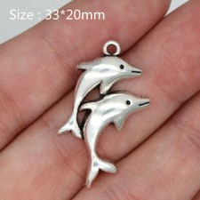 DOLPHIN NAUTICAL OCEAN pendant charm 925 Sterling Silver 18" Necklace female mom