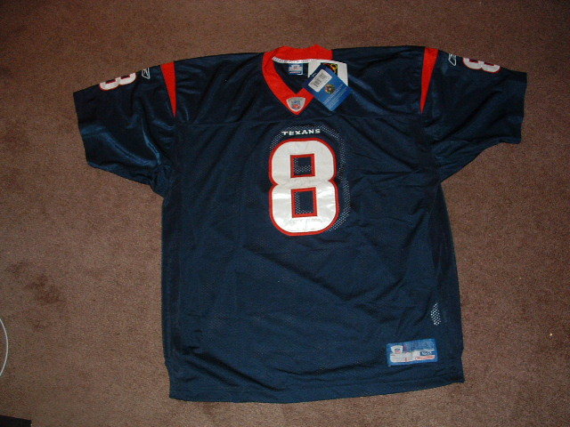 DAVID CARR #8 HOUSTON TEXANS NAVY REEBOK AUTHENTIC FOOTBALL JERSEY sz 52 NWT