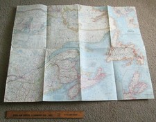 EASTERN CANADA 1967 VINTAGE NATIONAL GEOGRAPHIC MAP Wall Poster MX43