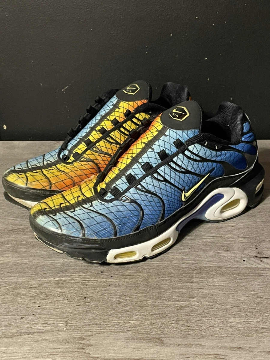 Nike Air Max Plus Greedy Black Hyper Blue Yellow AV7021-001 Size 10