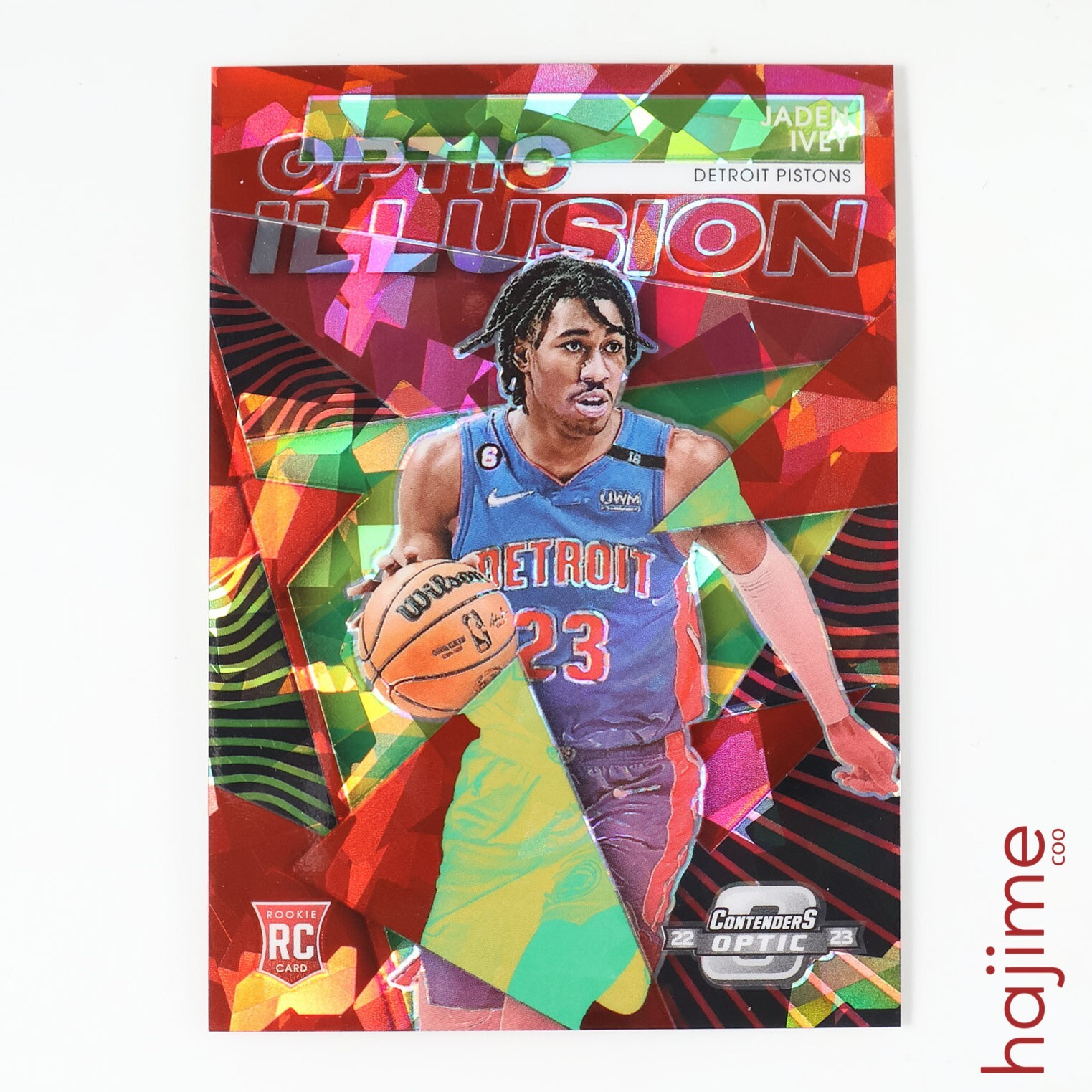 2022-23 Contenders Optic Jaden Ivey Optic Illusion Red Cracked Ice #10 Rookie RC