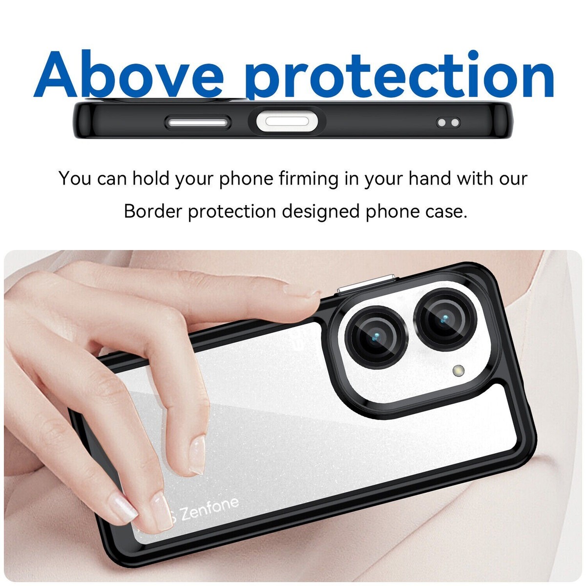 HGJTF Cover per Asus Zenfone 10 (5.92), Trasparente Morbida TPU Antiurto Telefono Custodia per Asus Zenfone 10 Ultra-Sottile Silicone Retro Antigraffio Case - Farfalla d'oro