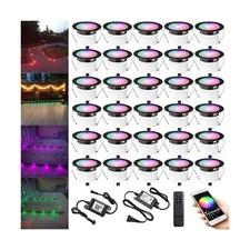 Deck Light RGBW 30 Pack, Φ1.22 Inches RGB/Warm White Light WiFi Control, LE