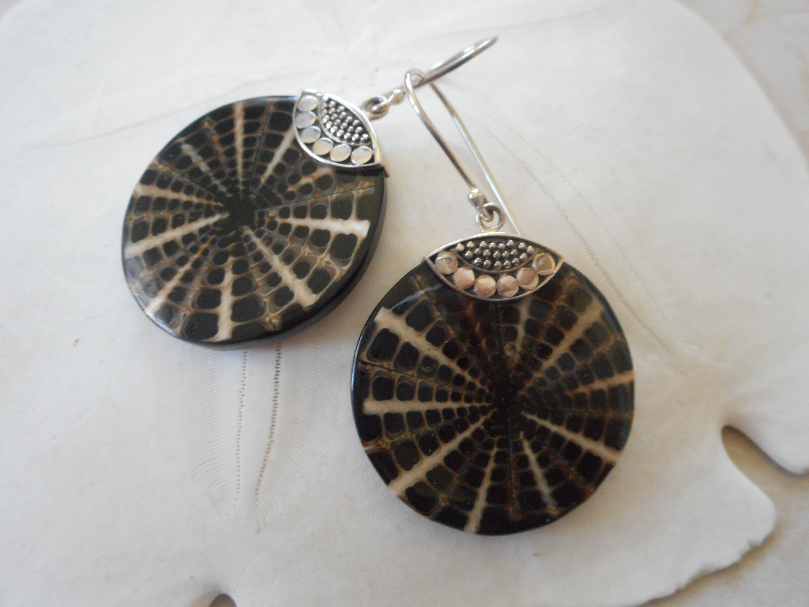 Merva Sterling Silver Shell Design Dangle Earring… - image 11