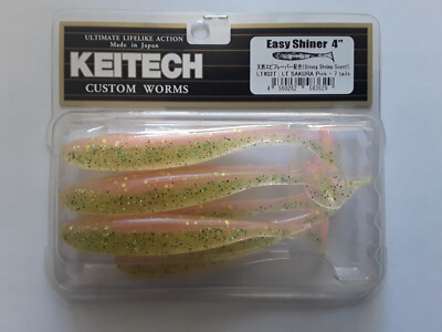 Keitech Easy Shiner 4'' Soft Plastic Lures LT SAKURA Pink (LT#02T) Colour