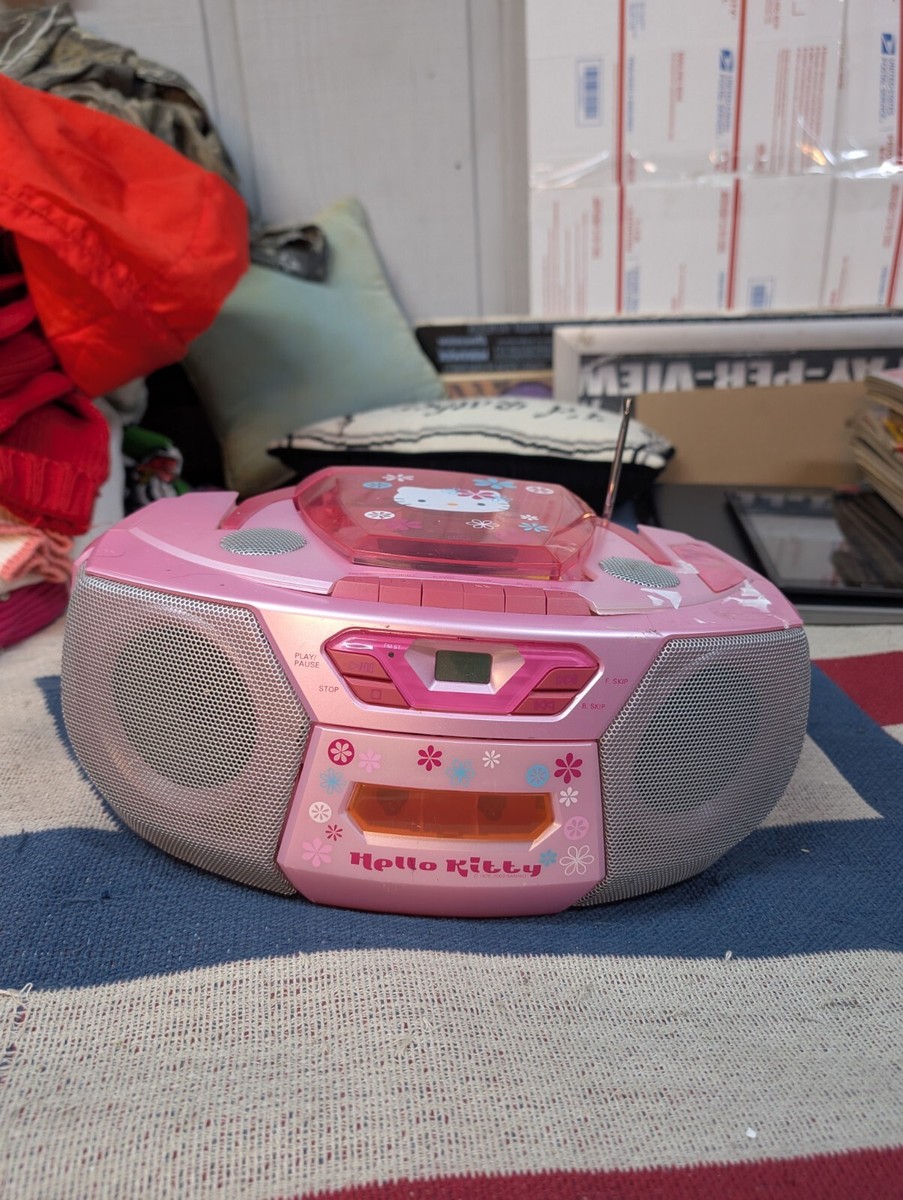 Hello Kitty CD MD カセットAM•FM RADIO 非売品 Hello Kitty Portable CD Cassette Tape Player AM/FM Radio