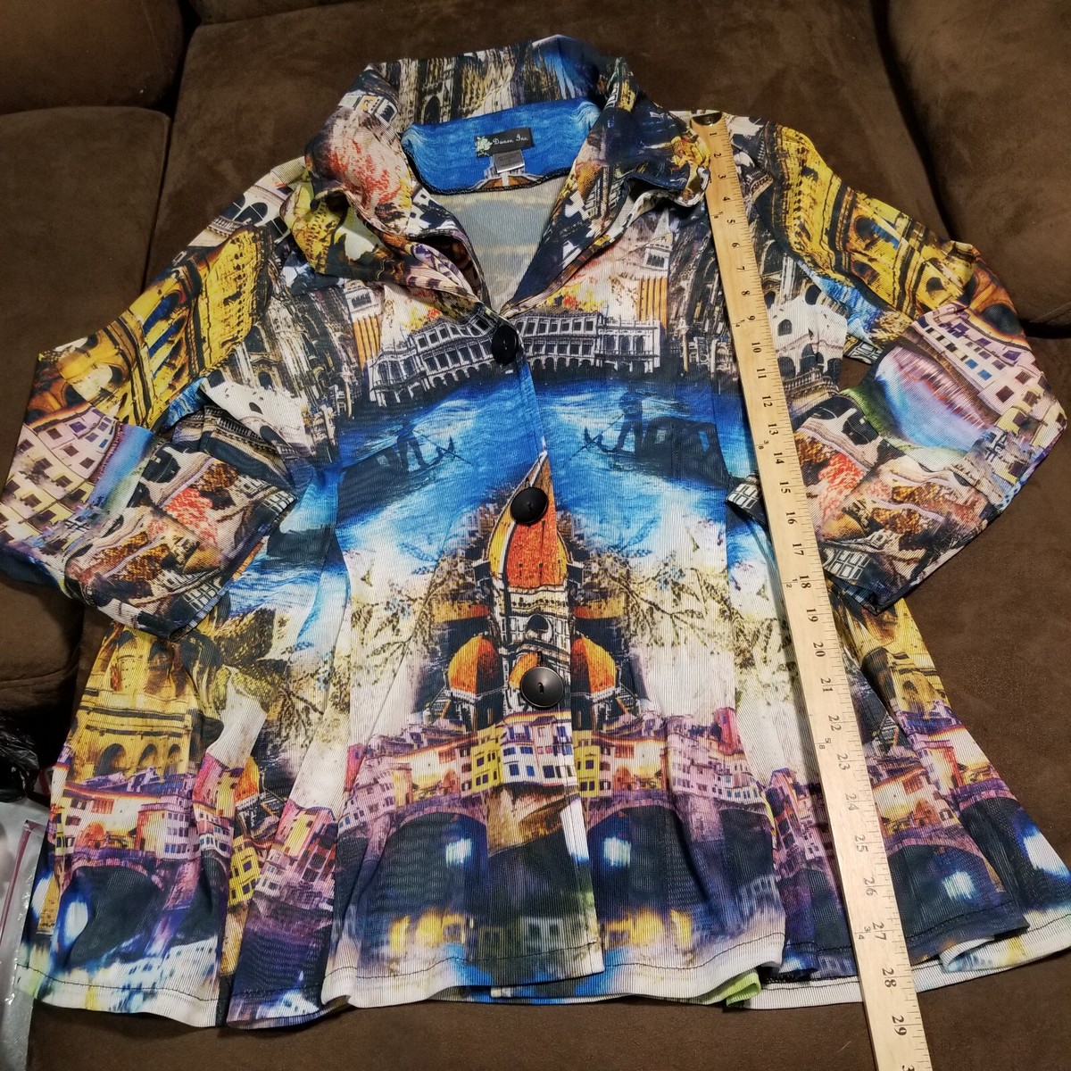 Damee Mesh Shirt Jacket ALL OVER PRINT VENICE Wired Collar Button