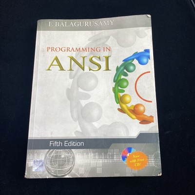 Programming in ANSI C 5th Ed. 2011 Tata McGraw-Hill Computer Science Textbook
