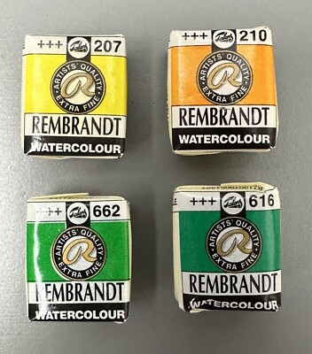 Rembrandt Watercolor Set: Four Half Pans of Royal Talens Professional Aquarelle