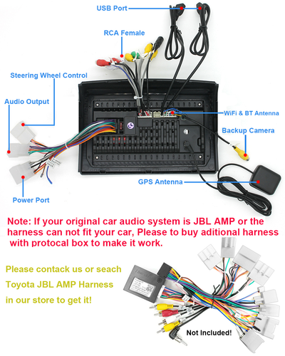 Head Unit 7'' 2+64G Car Stereo FM CarPlay GPS Player For Toyota Prado HILUX RAV4 - Picture 13 of 15