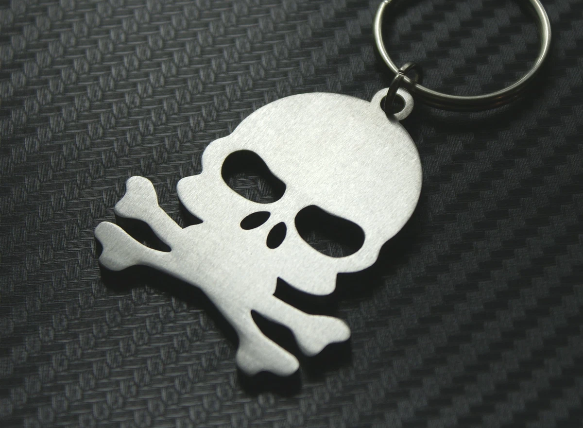 SKULL Crossbones Pirate Goth Emo Keyring Keychain Key Fob