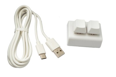 USB HID Mini Keypad 2 Tasten programmierbar mechanisch RGB LED PC Hotkeys Weiß