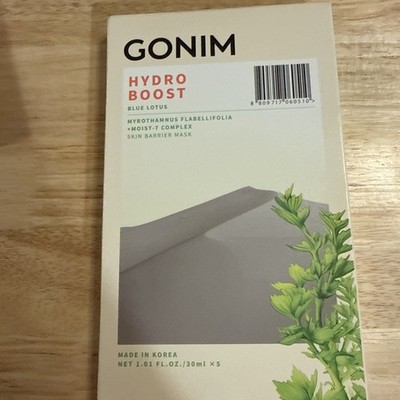 Gonim Hydro Boost Skin Barrier Mask Blue Lotus 5 Pack Exp 03/27