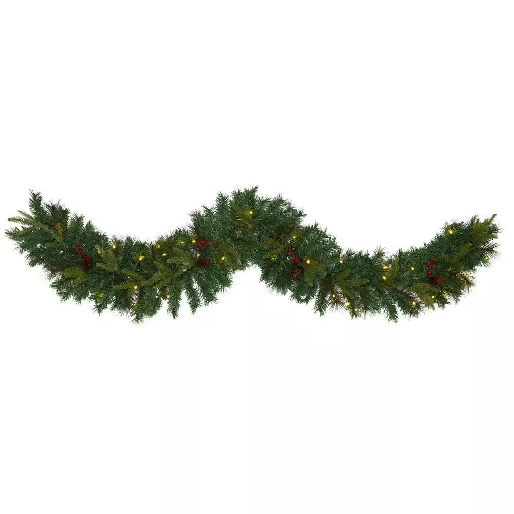 6 Ft. Battery Operated Pre-Lit Mixed Pine Artificial Christmas Garland with 35 C