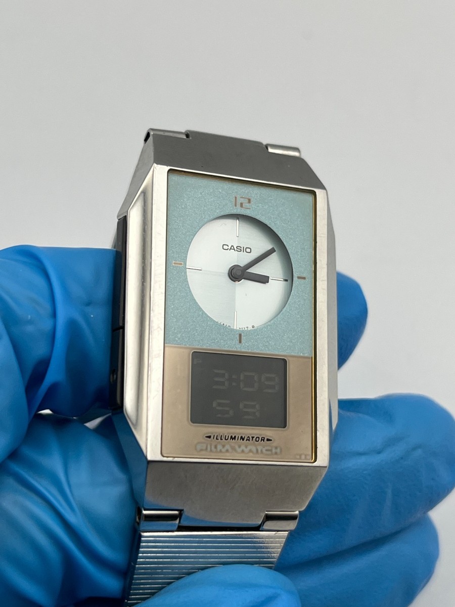 CASIO FILM WATCH ステンレス Rare Casio Film Watch 5858 FS-03 Digital/Analog Purple + Mirror | eBay
