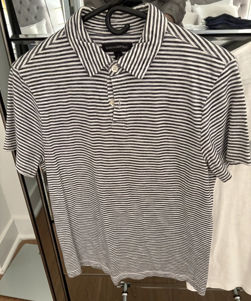 Banana Republic 男式 Polos 衬衫小号亚麻 2 件装 Polos — 第 3/4 张图片