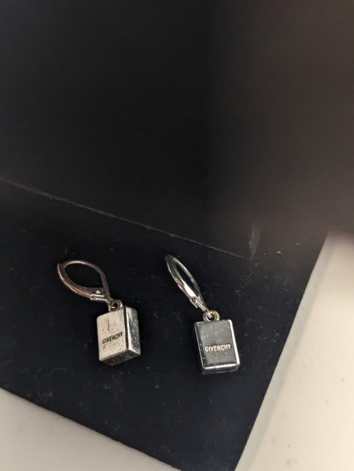 Givenchy Silver Tone Crystal Bezel Dangle Drop Ea… - image 5