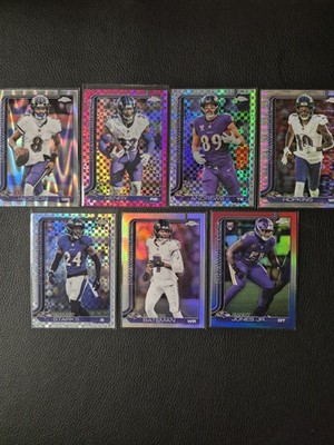 2025 Topps Chrome Baltimore Ravens Henry, Lamar, Hopkins, Andrews Pink X-Fractor