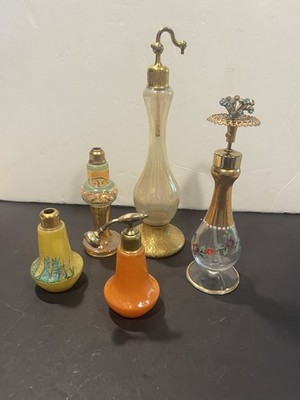 5 Vintage Signed DeVilbiss & Czechoslovakia  Atomizer Perfume Bottles Bases READ