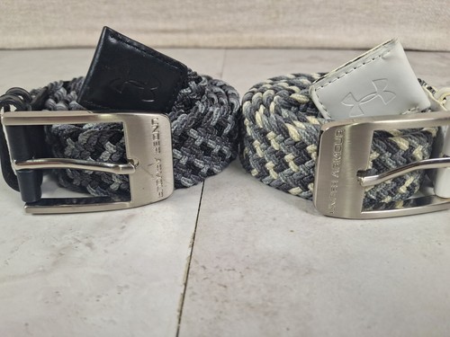 2 Under Armour Drive Braided Stretch Golf Woven Performance Belts Sz XL
