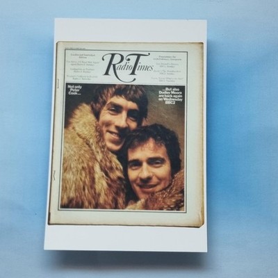 Radio Times klassisches Cover Postkarte jüngste Nostalgie Peter Cook Dudley Moore 1970
