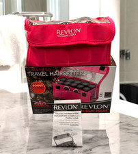 Revlon Perfect Heat Travel Hairsetter Curls to Go 10 Curlers Clips Storage Pouch