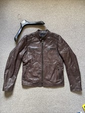 Belstaff Archer Tumbled Leather Jacket Oxblood Brown Large UK40 It50 Outlaw