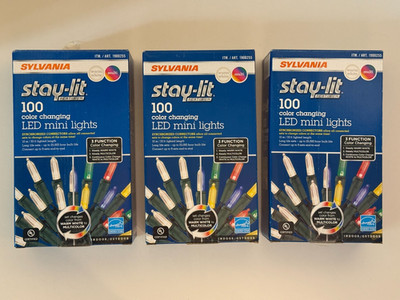 Sylvania Stay-lit Platinum 100 Color Changing LED Mini Lights (3 Boxes)