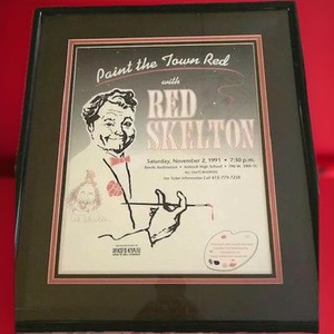Red Skeleton Hand Drawn Clown All ORIGINAL SIGNED Poster PICKUP ONLY No Ship