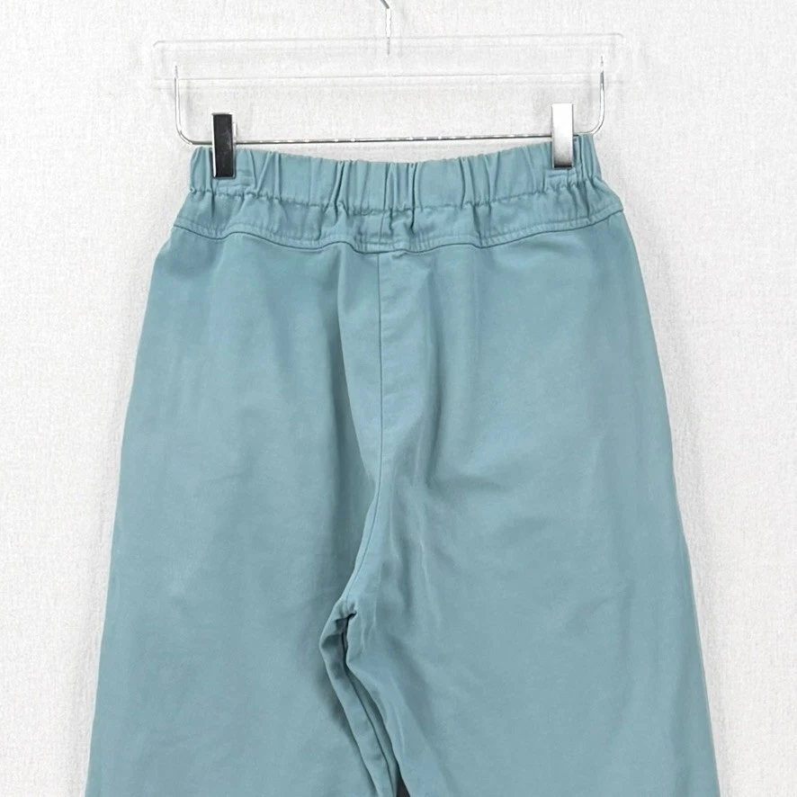 BLACK CRANE Carpenter Pants XS Blue Green Pleated High Rise Pull on Balloon - Image 4 of 4
