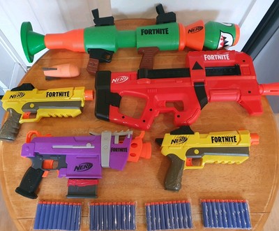 Nerf Fortnite Bundle 5 Guns +40 neue Darts alle komplett getestet & funktionsfähig + Batterien