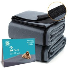 Washable Pee Pads for Dogs 72x72, 2 Pack, Extra Large Reusable Puppy Pads, Do...