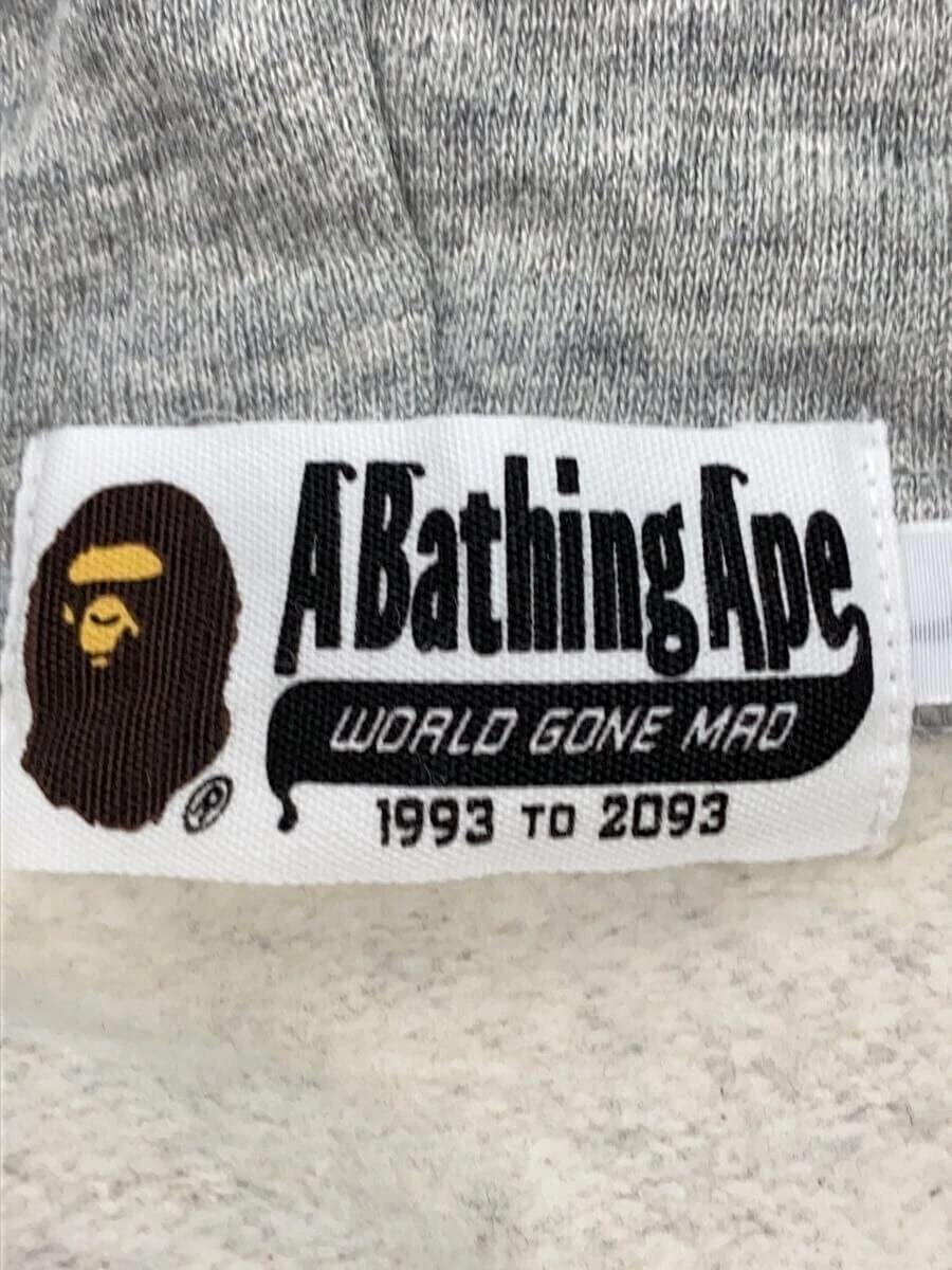 A BATHING APE (BAPE) Felpa con cappuccio pullover A BATHING APE L cotone grigio stampa full zip