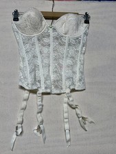 Vintage 50 s-60 s LADY MARLENE Bustier Corset Bra w/Garters Lace Strapless 34C