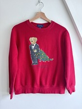 Polo Ralph Lauren Red Tuxedo Bear Christmas Sweatshirt Youth L 14-16