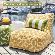 Nautical Yellow Bean Bag Chair Outdoor Sofa Patio Pool Side Seat Back Rest Deck